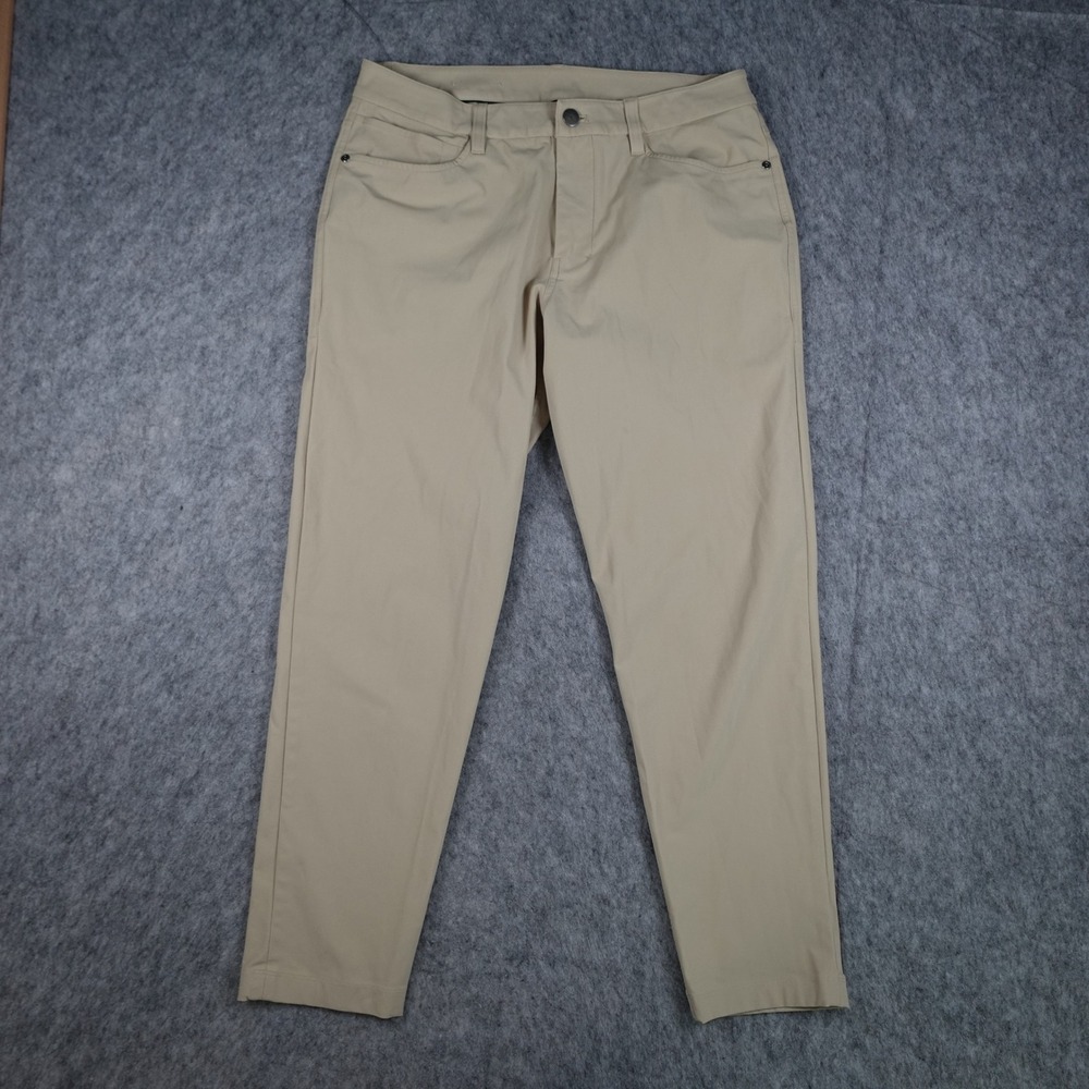 Lululemon Pants Men 31x27 Khaki Beige ABC Slim Fit Warpstreme Chinos Casual Golf